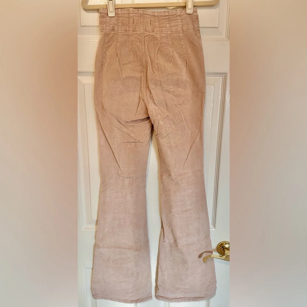 Free People High Rise Corduroy Flare Pants – Beige / Sand – Size 25 - Picture 3 of 7